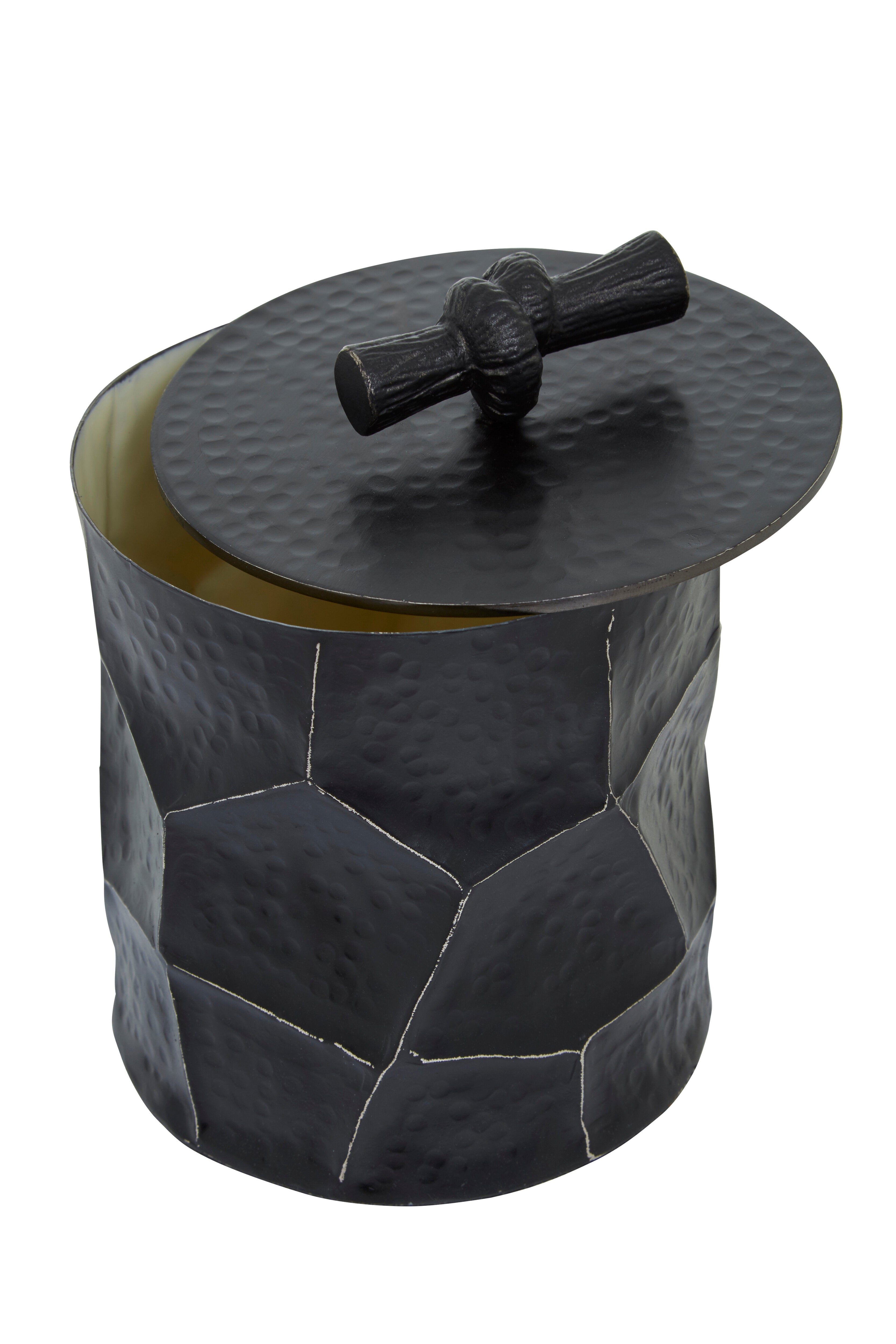 Koby Hammered Black Trinket Box | Large